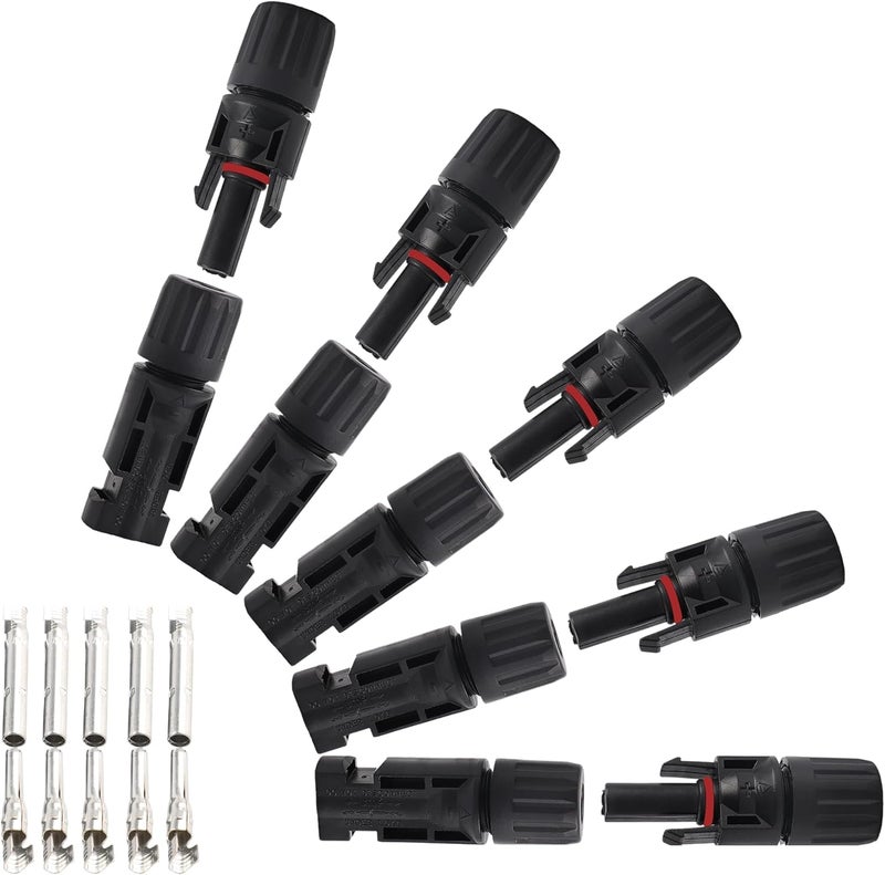 IGOYE Store 10PCS IP67 Waterproof Solar Connector Solar Panel Cable 5 Pairs PV Connectors Male/Female (5Pairs 10AWG) - Image 1